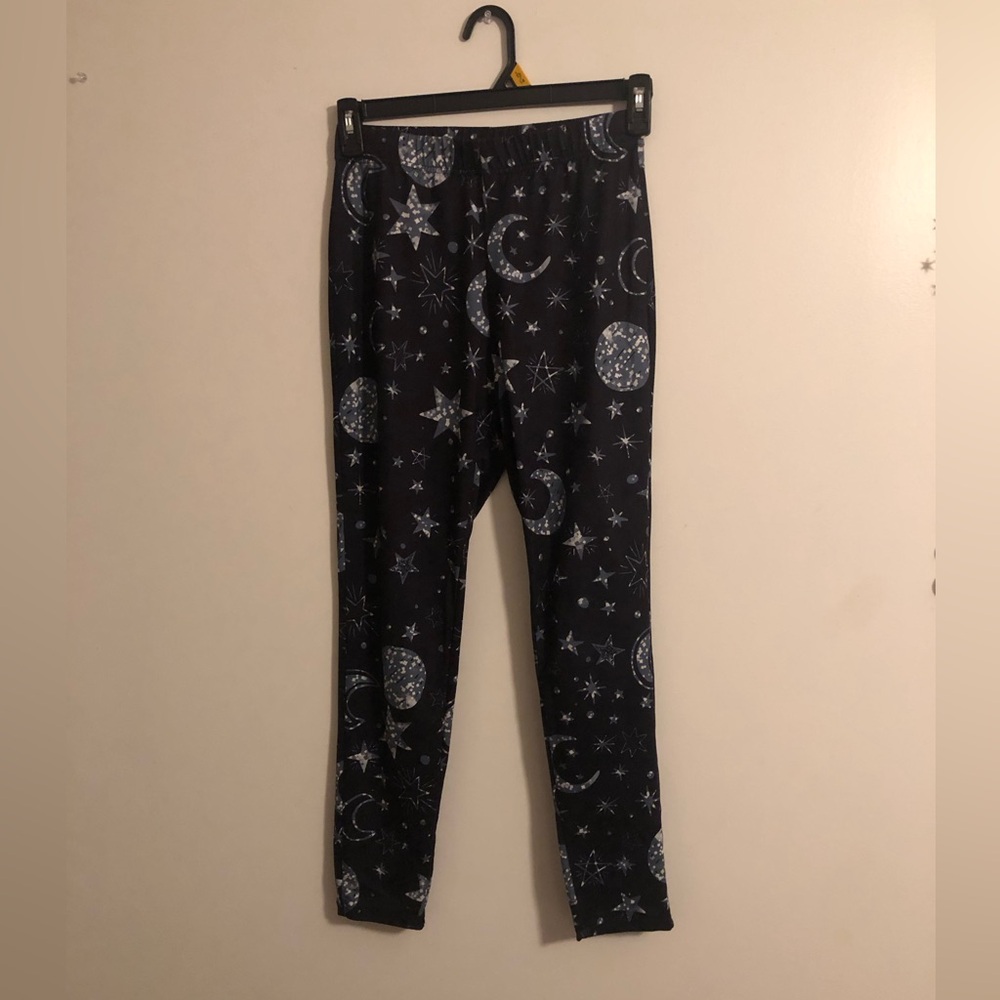SHEIN Black and Gray Star and Moon Printed Stretch Leggings